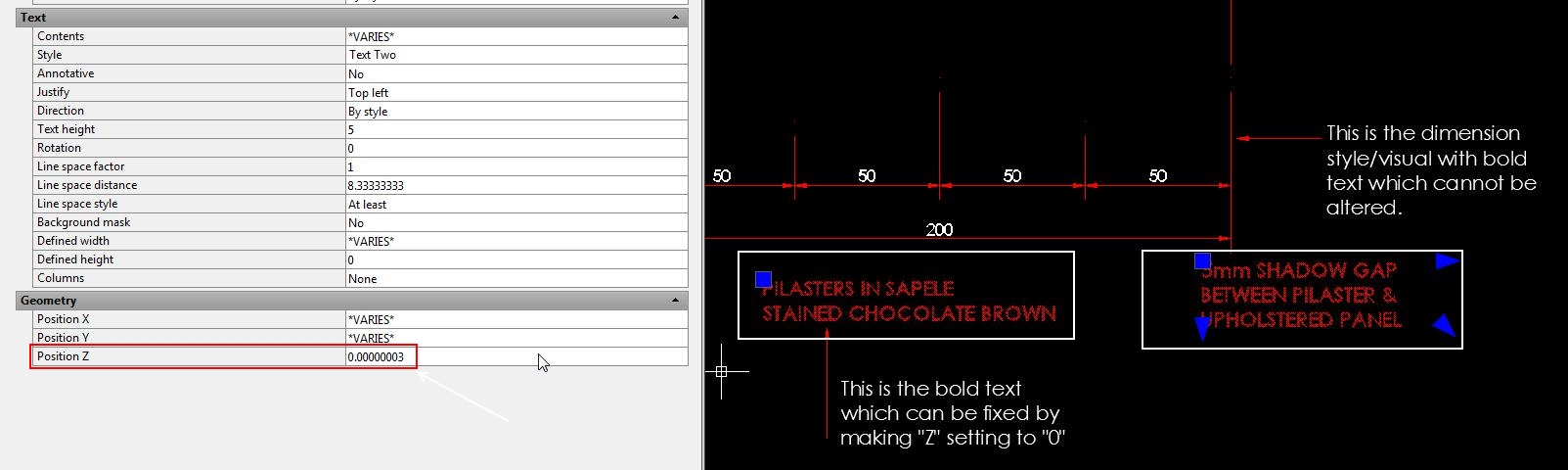 Autocad Dimension Text Stacking