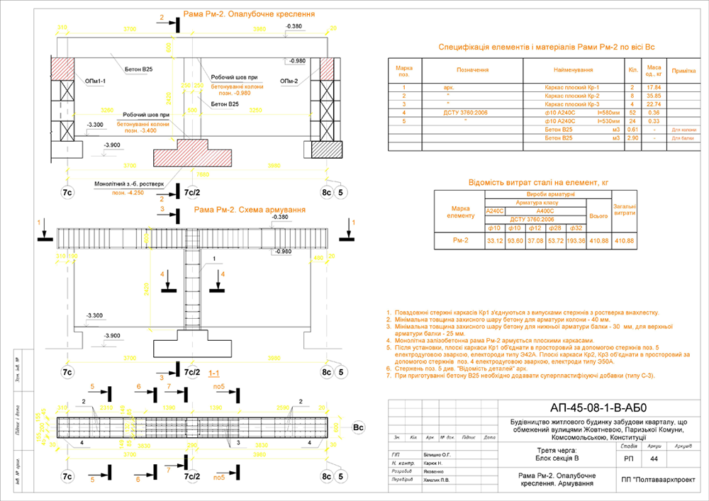 - Sheet - 44 - Рама Рм-2- Опалубочне креслення- Армування.png