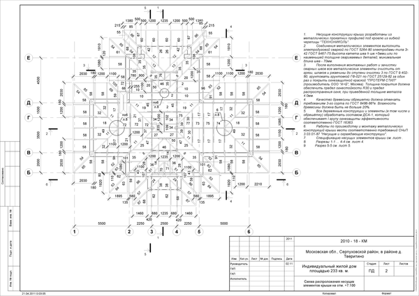 - - Sheet - 2 - Схема распроложения несущих элементов крыши на отм- +7-100.png