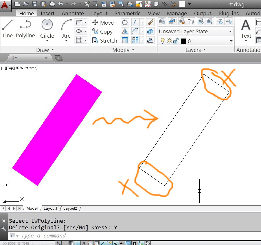 Balehval Pigment prøve Convert polylines into double lines with hatch - Autodesk Community -  AutoCAD