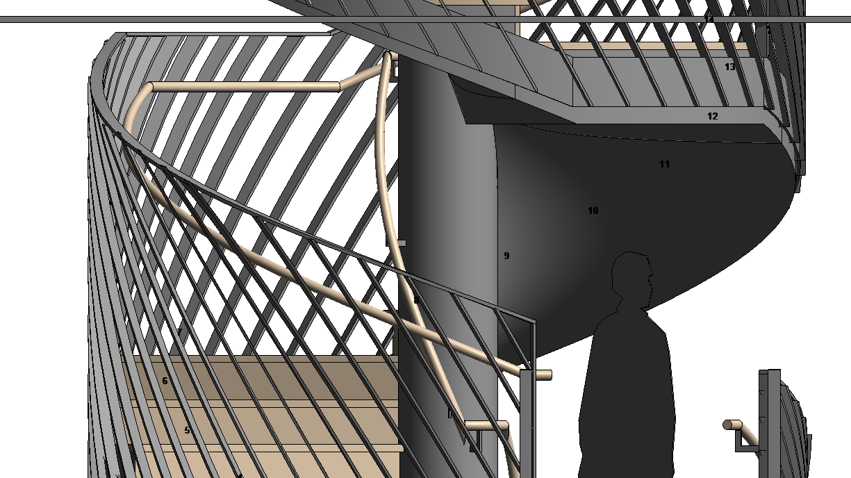 Solved No Projection Lines On Round Handrail On Spiral Staircase Autodesk Community