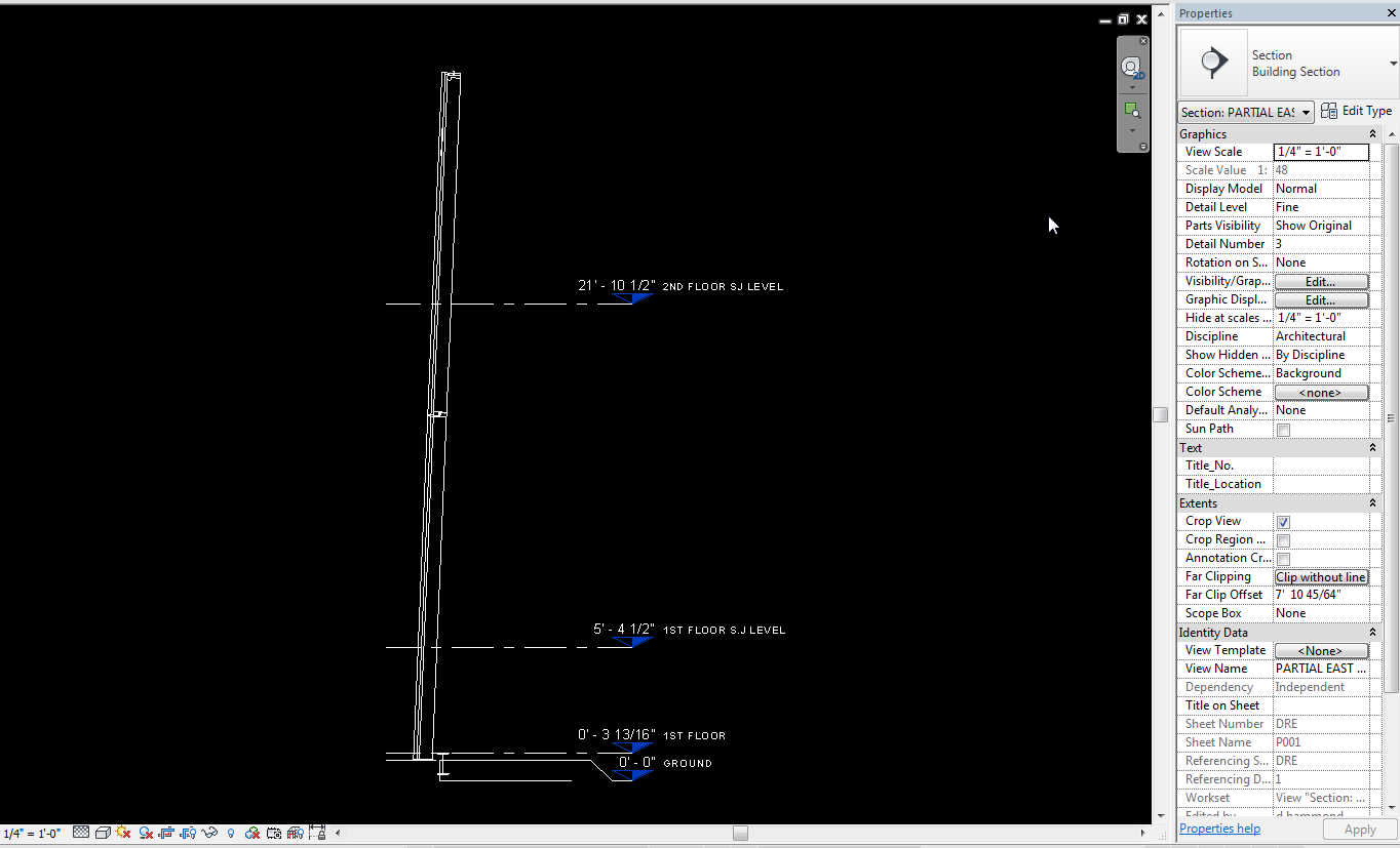 revit link dwg in section