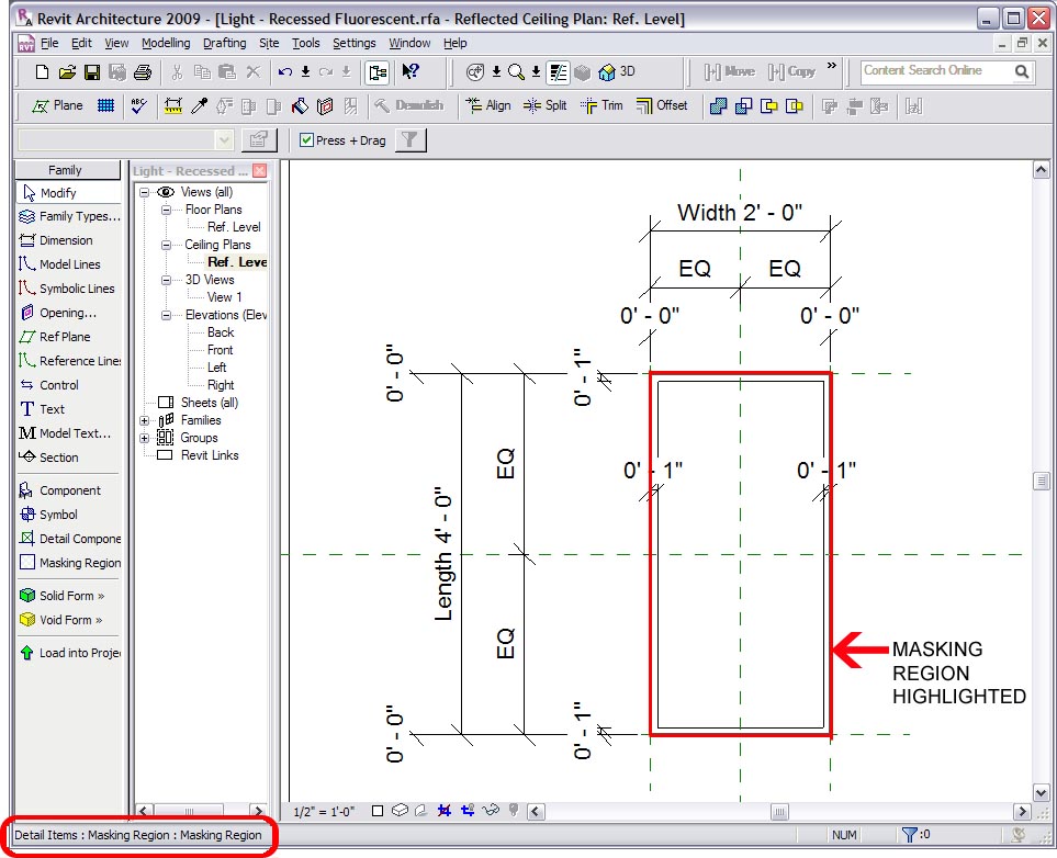 Masking region in family not working - Autodesk Community - Revit Products