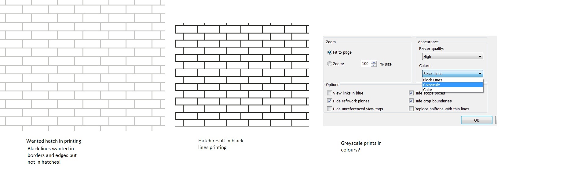 Printing: Hatches wanted greyscale, borders black lines in consistent  colours - Autodesk Community