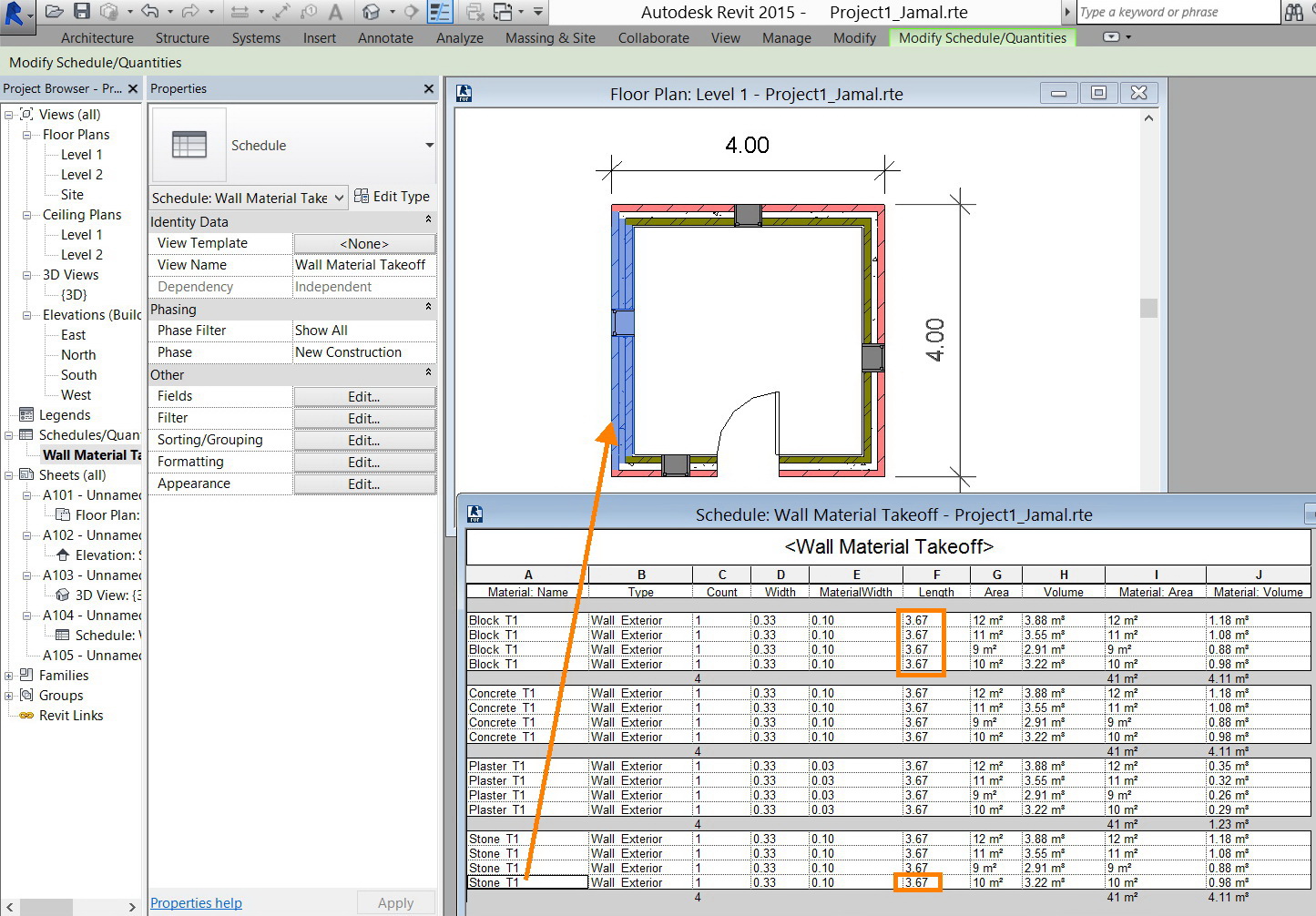 “Material Length” and “Wall Length” in Revit, - Autodesk Community