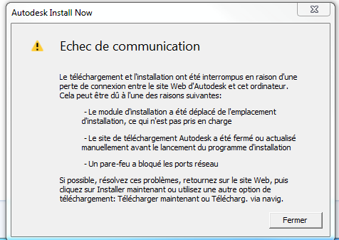 Error: "Communication Failure" during download and installation - Autodesk  Community - Revit Products