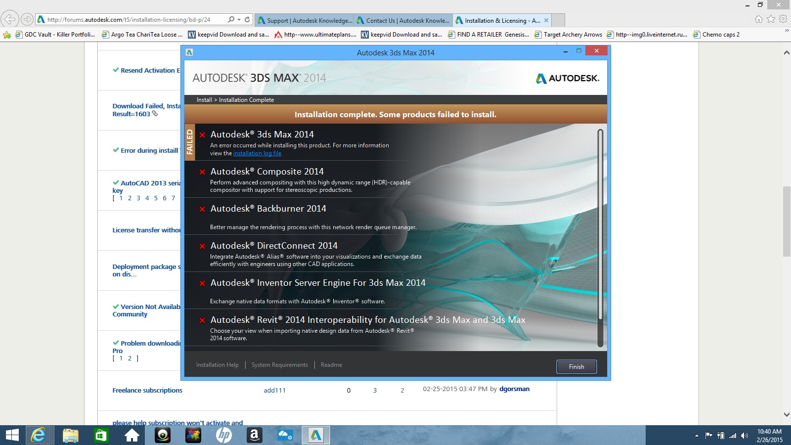 Solved 3ds Max 14 Fail To Install Autodesk Community Subscription Installation And Licensing