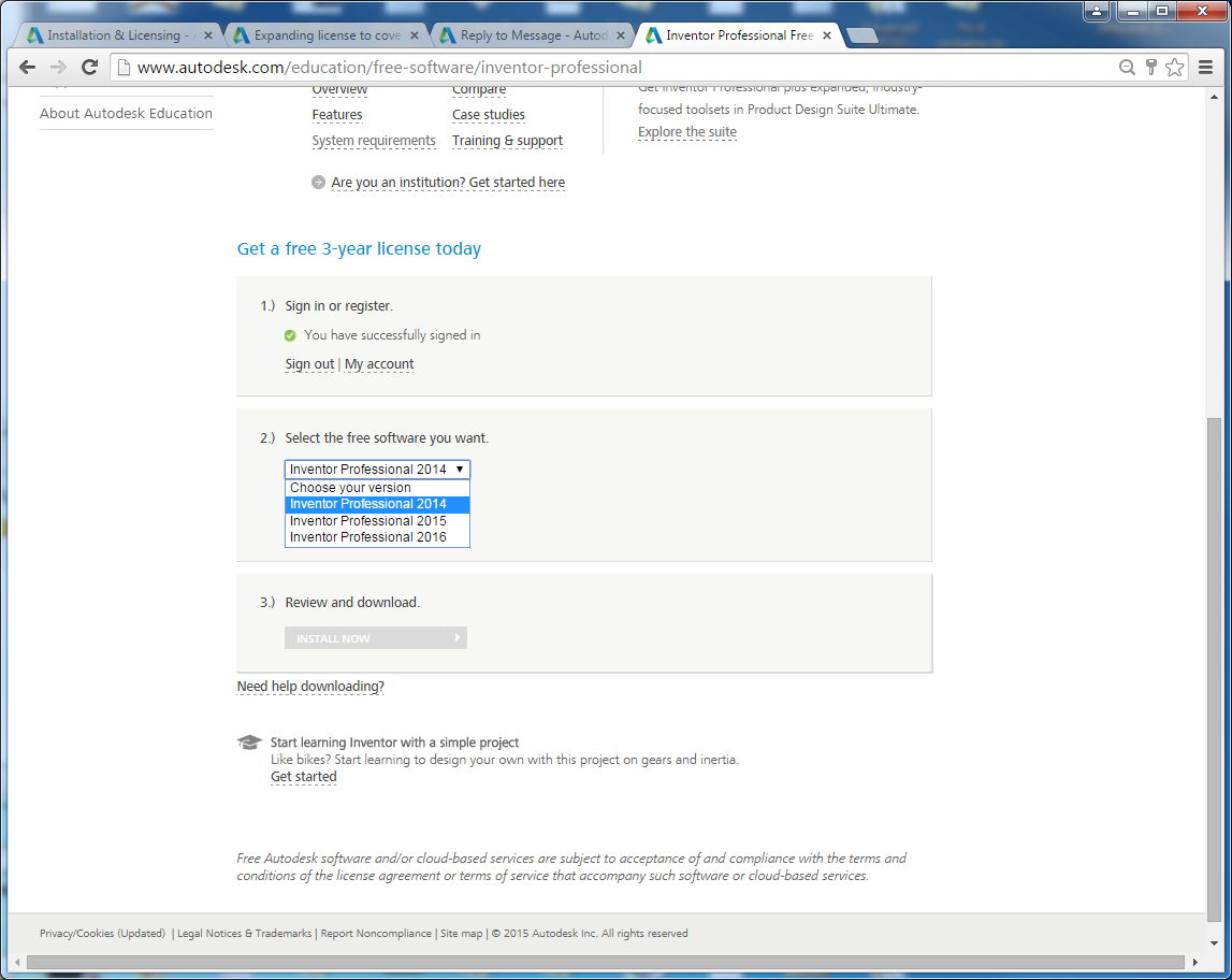 autodesk inventor 2014 student download