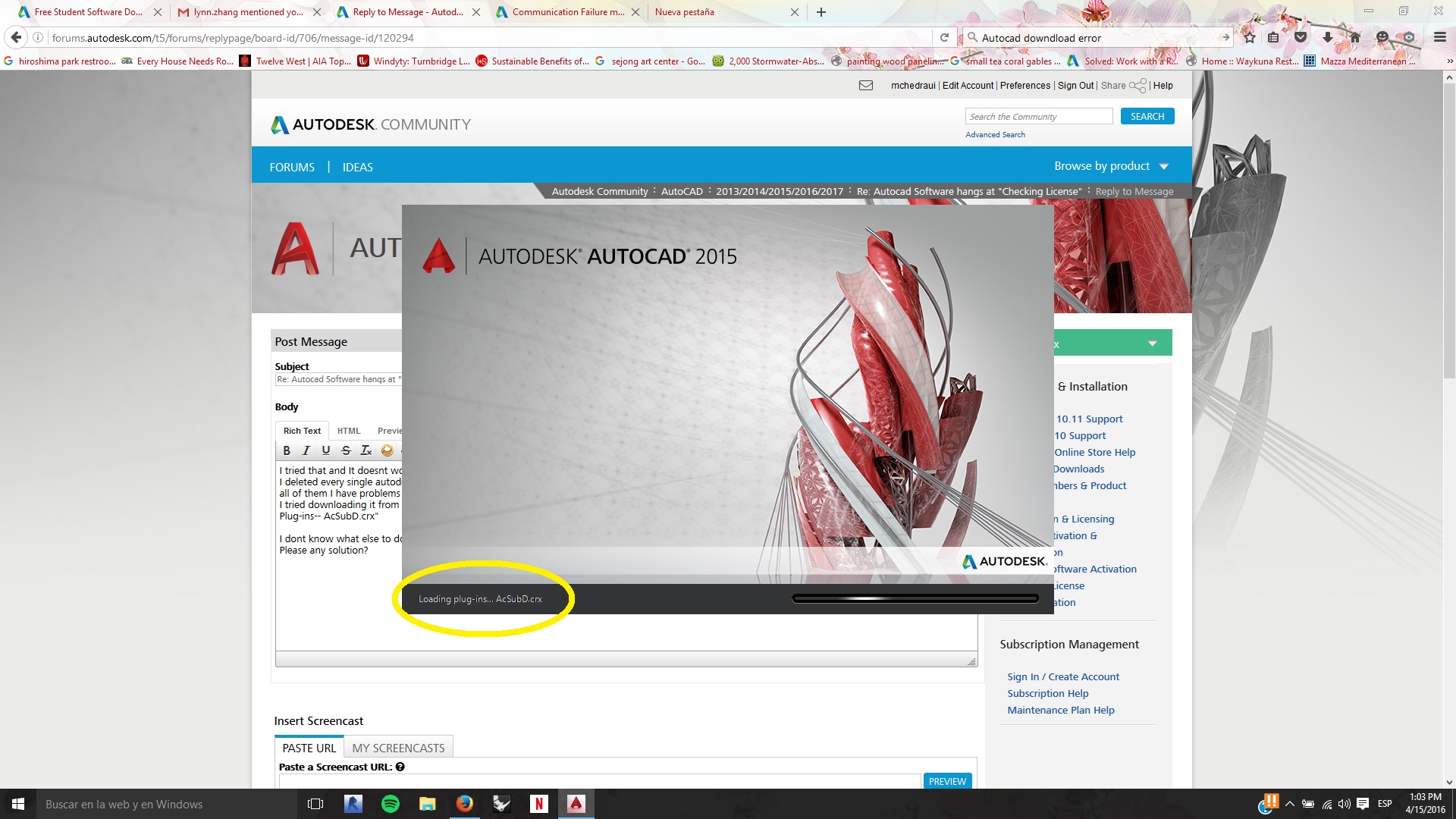 Autocad Software Hangs At Checking License Autodesk Community