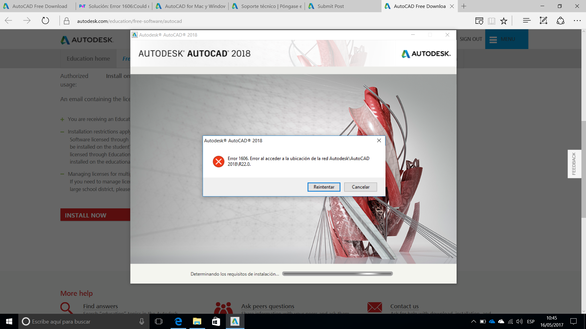 problem installing autodesk revit 2018