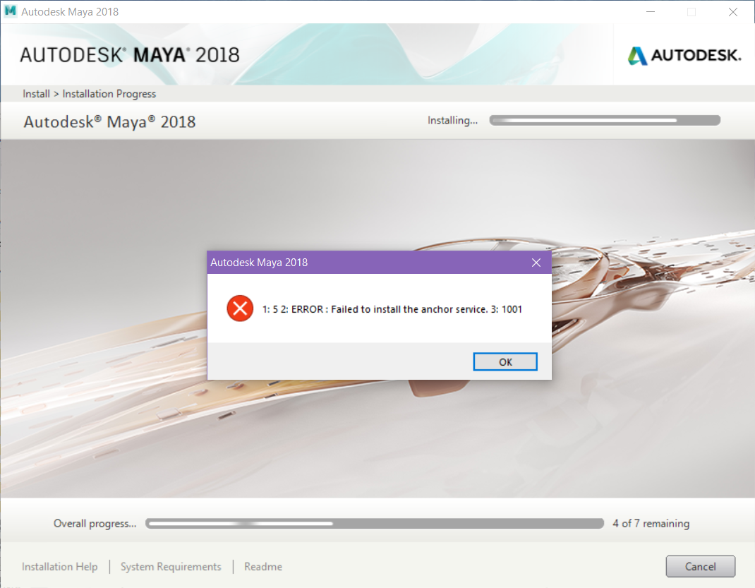 autodesk maya student installation failed