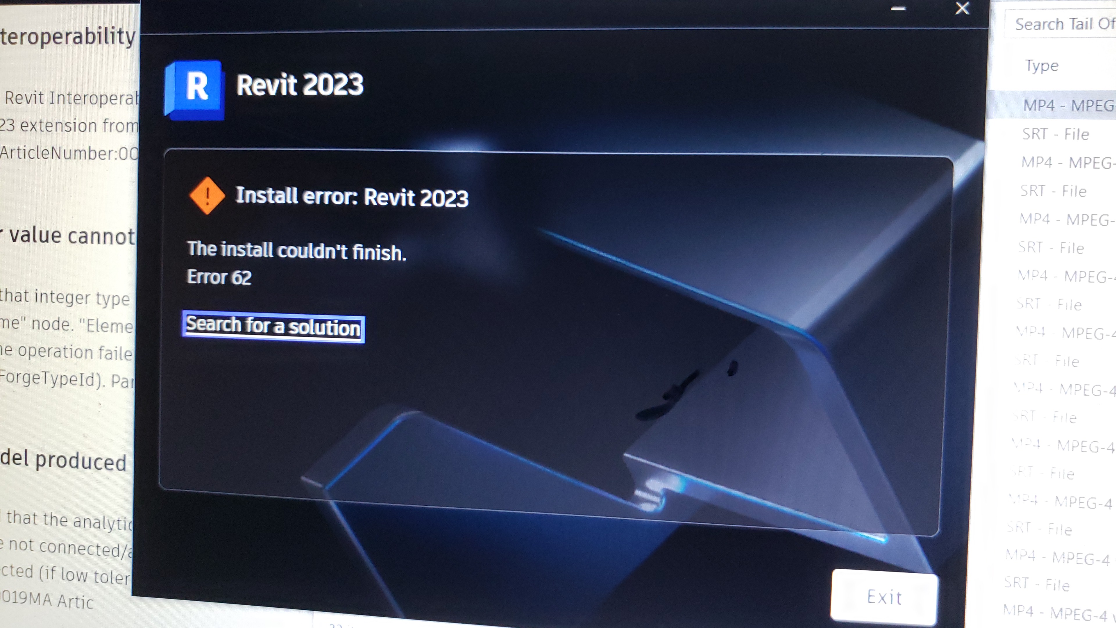 Revit 2023 installation error Autodesk Community