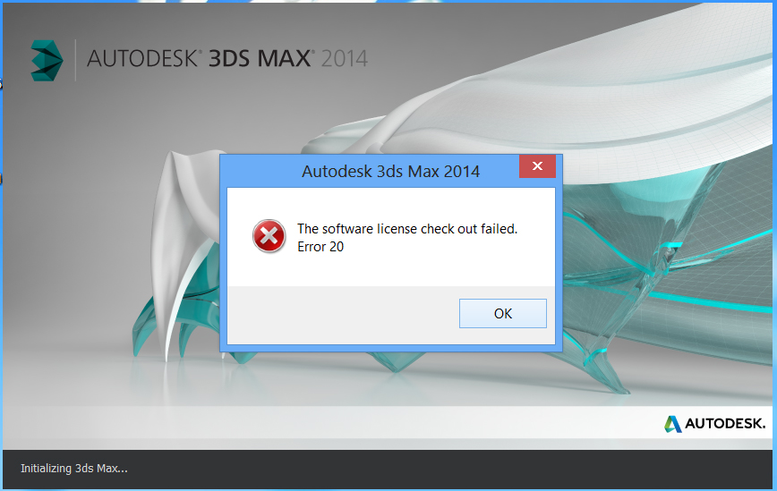 Solved: 3ds Max 2014 Error 20 - win8-64 - Autodesk Community -  Subscription, Installation and Licensing