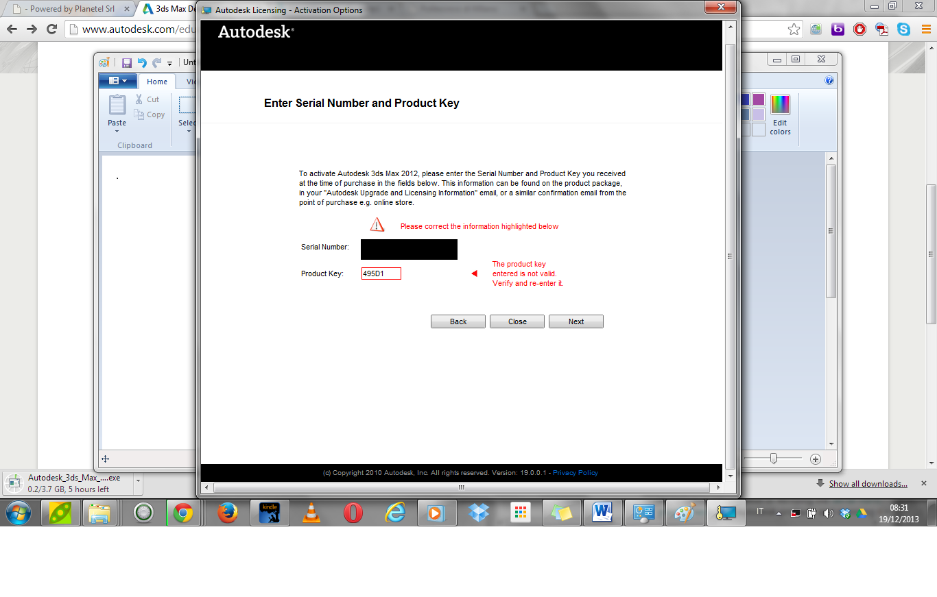 3DS MAX 2012 won't accept my licence code to activate - Autodesk Community  - Subscription, Installation and Licensing