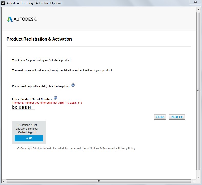 I can't activate autocad educational 2014, serial number invalid error -  Autodesk Community - Subscription, Installation and Licensing