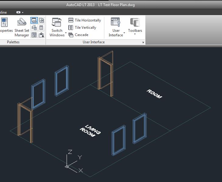 Autocad LT with Autocad Architecture Xref walls showing