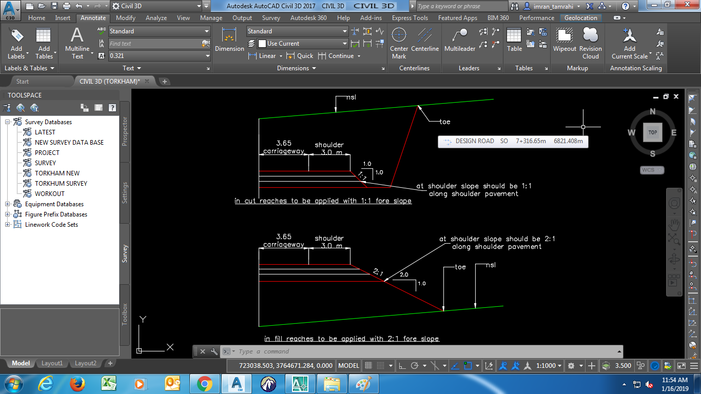 Solved: different foreslope in cut & fill be different shoulder ...