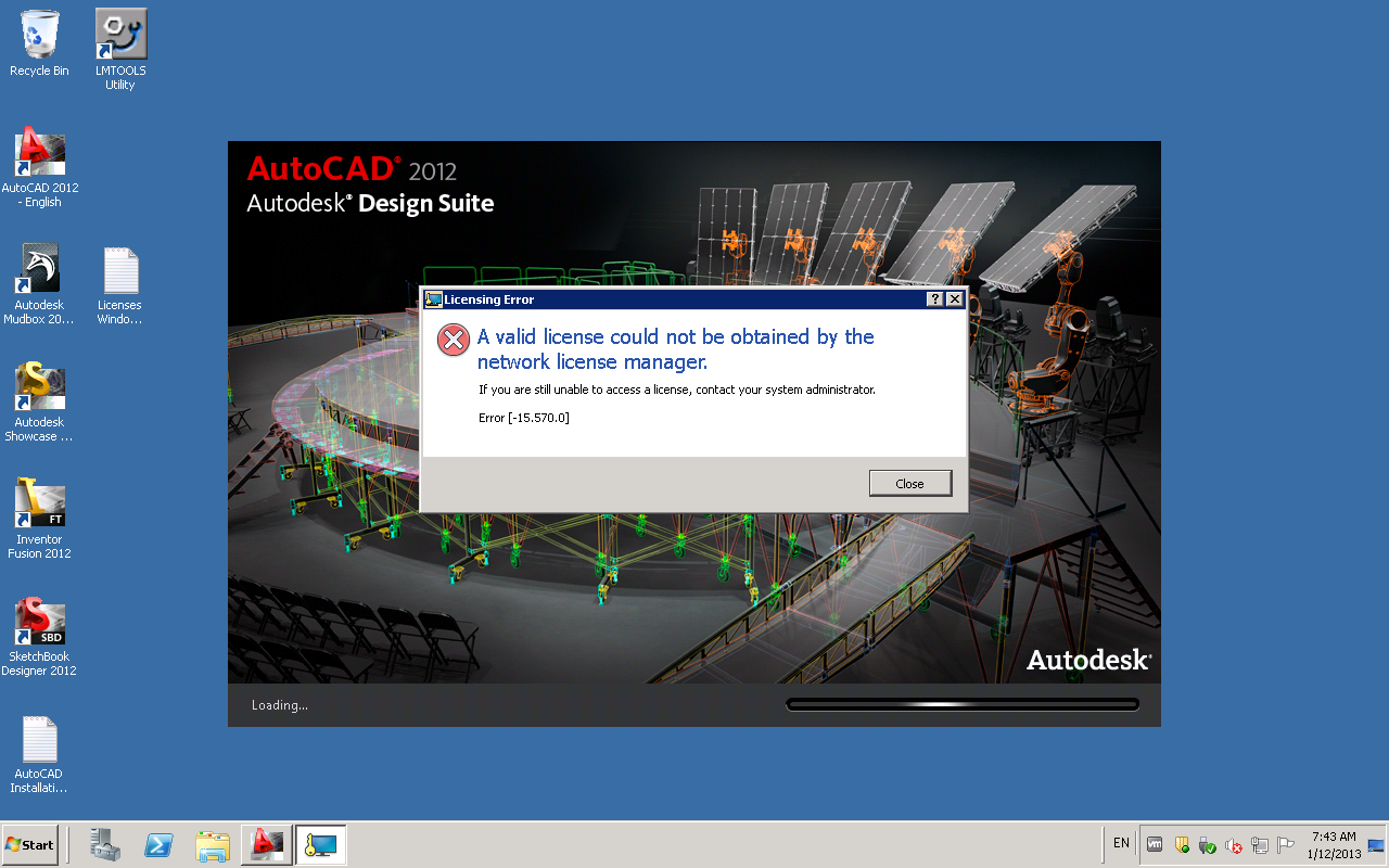 autocad license manager is not functioning