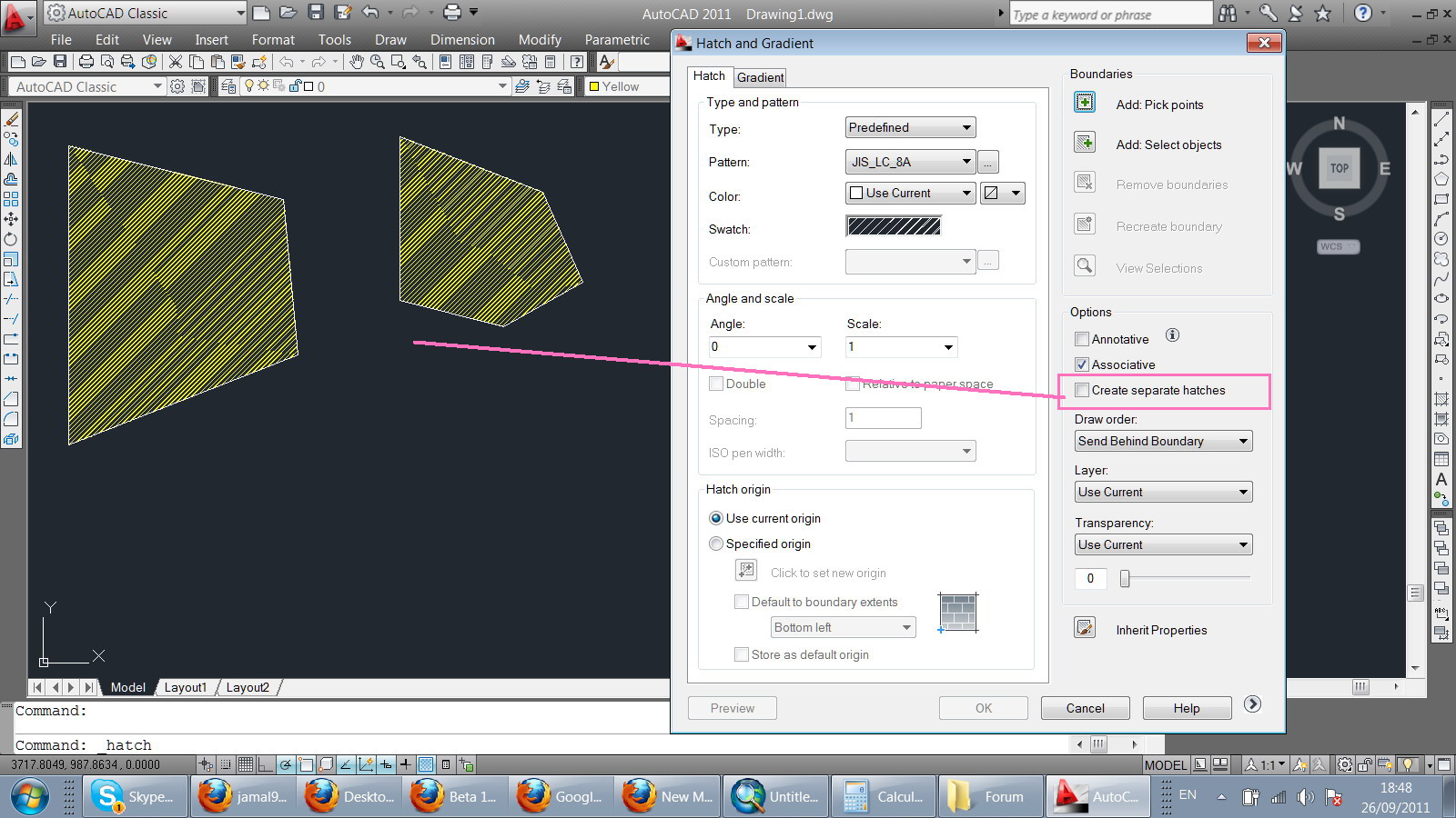 Solved: AutoCAD 2011: How check\uncheck the “separate hatches” option for  ALL selected hatches in one go? - Autodesk Community