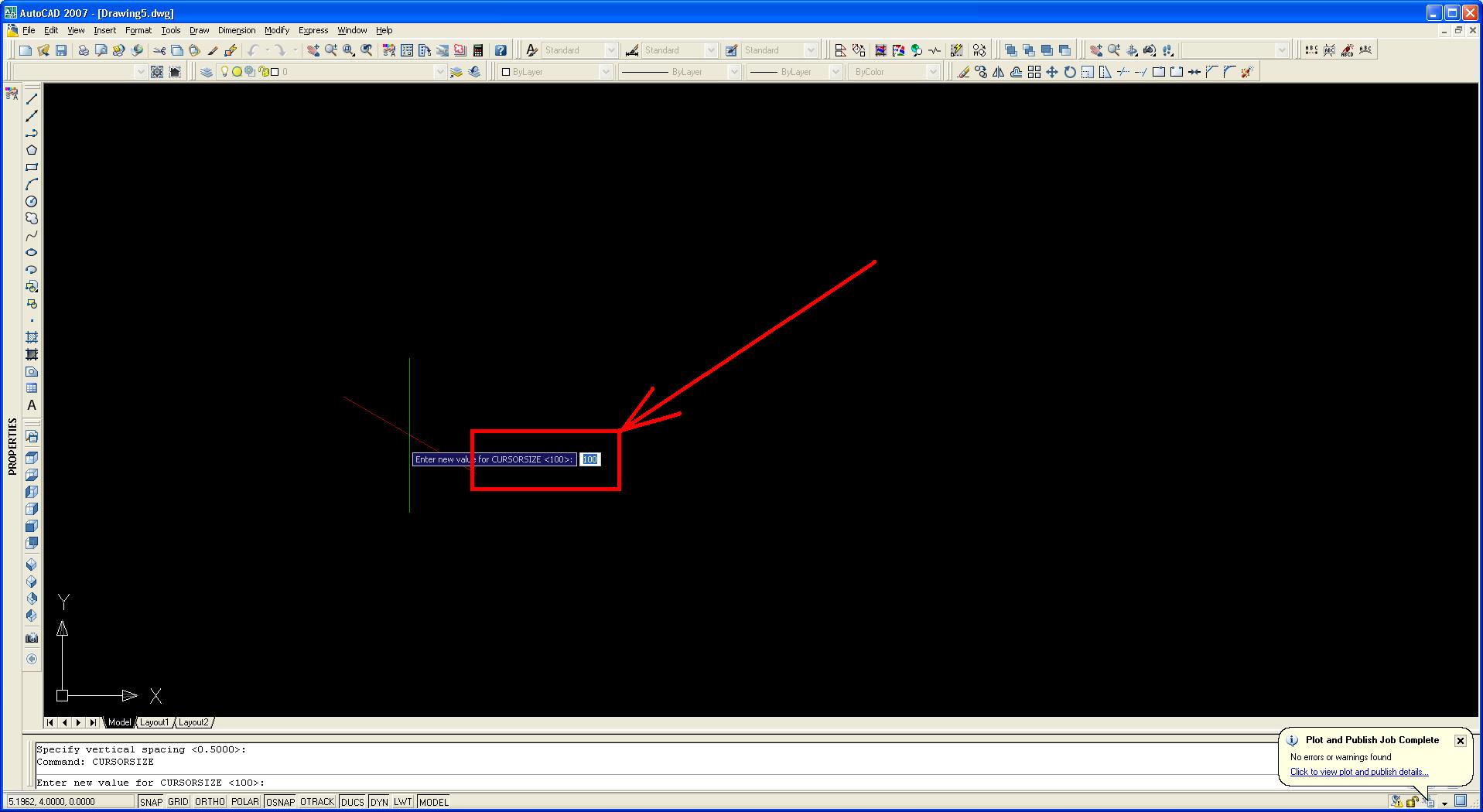 Crosshair set at 100 but won't fill the screen - Autodesk Community -  AutoCAD