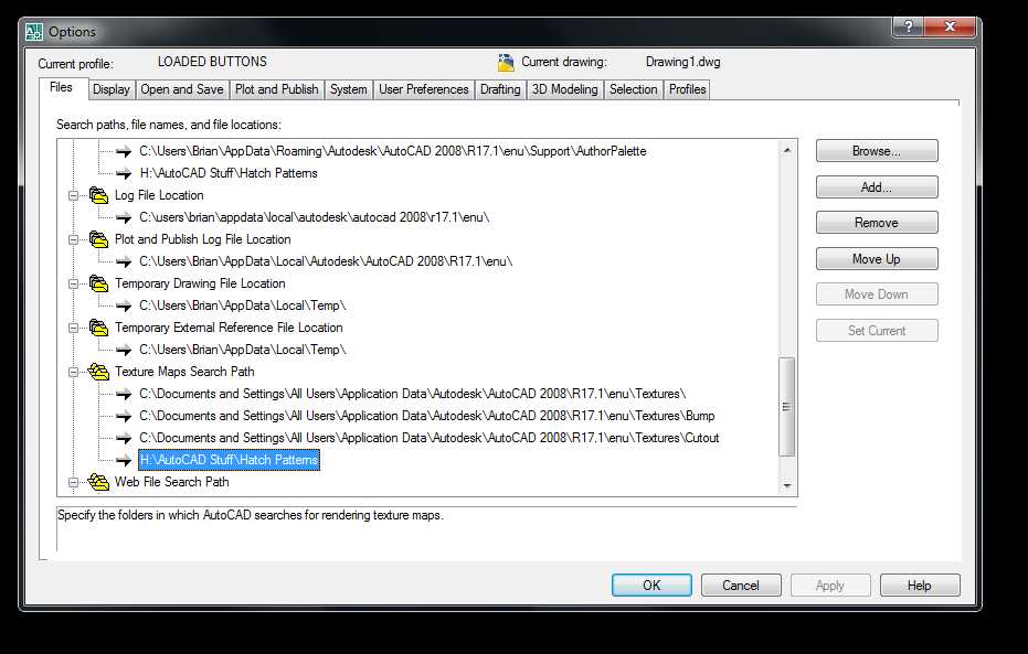 autocad 2015 hatch pattern location