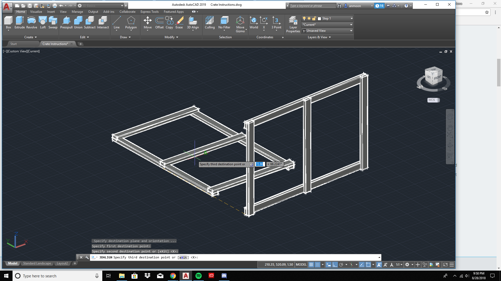 autodesk autocad 2018 how to move drawing