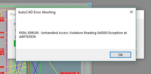 autocad 2013 airport error unhandled access violation exploring 0x0000 exception