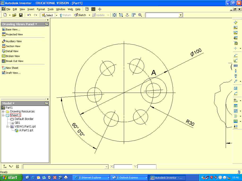 Ilustration Inventor sketch draw panel for Windows PC