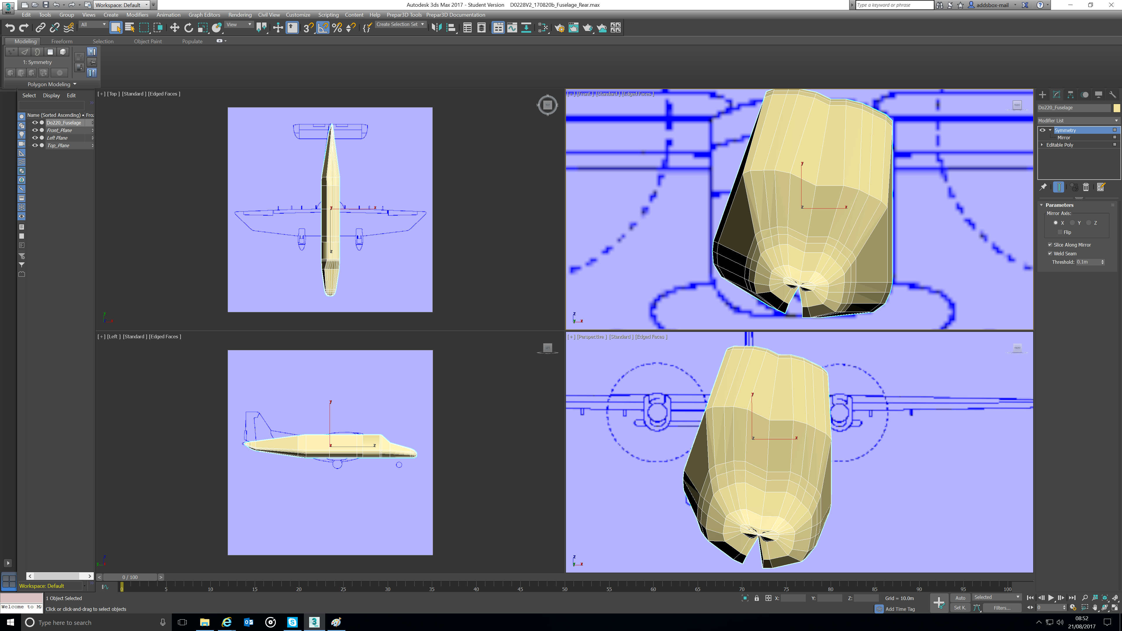 3ds max 8 sided cylinder align to side