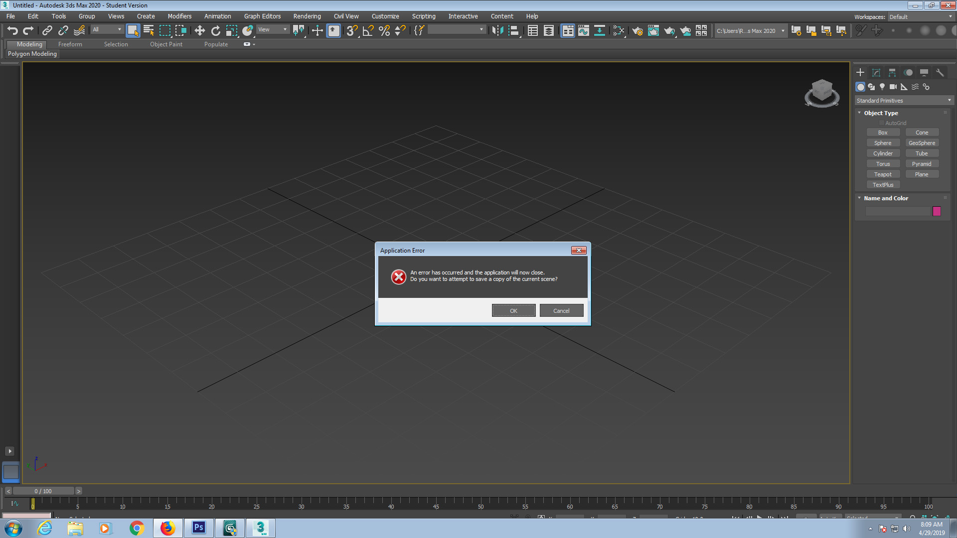 Solved: 3ds max crashes after main working screen loads - Autodesk  Community - 3ds Max