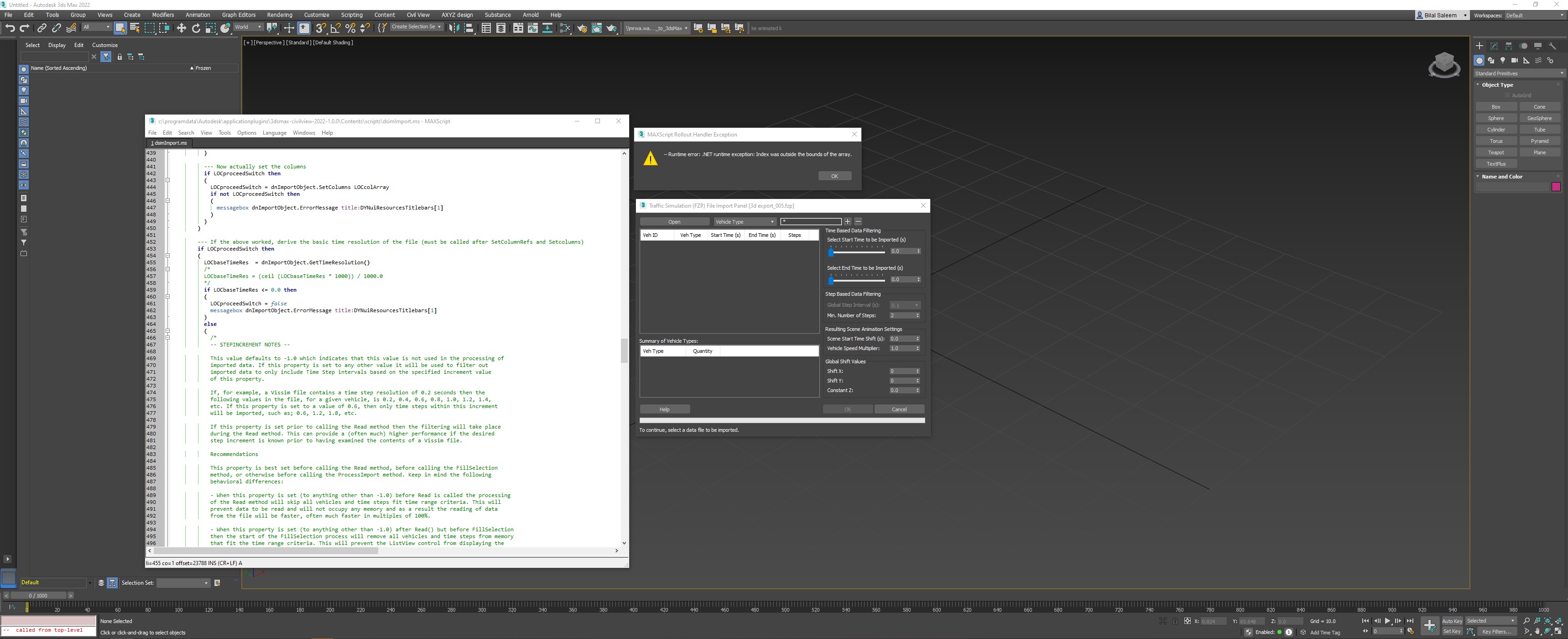 Solved: Maxscript rollout handler exception (.NET runtime exception: Index  was outside the bounds of the arr... - Autodesk Community - 3ds Max