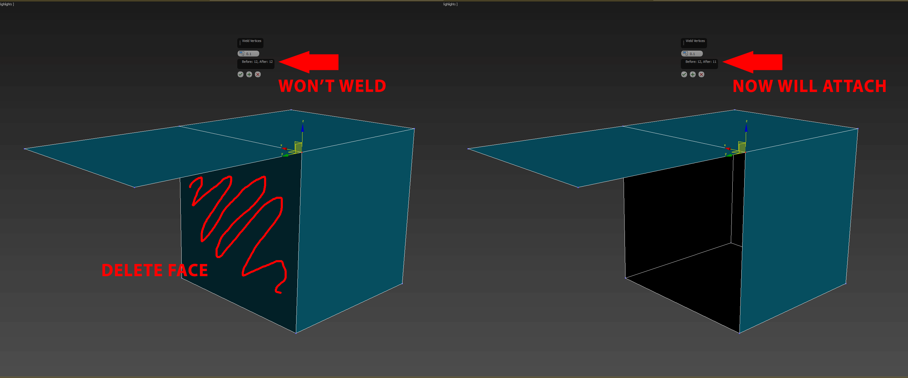 Gegner Pop Lauern 3ds max weld vertices Bestäuben Ohr Schwachsinnig