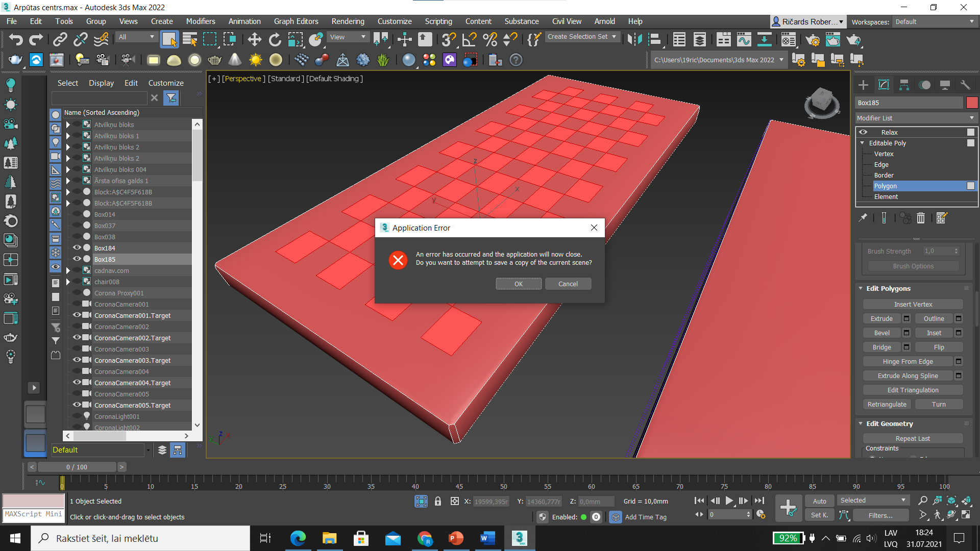 A software problem has caused 3ds Max 2022 to close unexpectedly - Autodesk  Community - 3ds Max