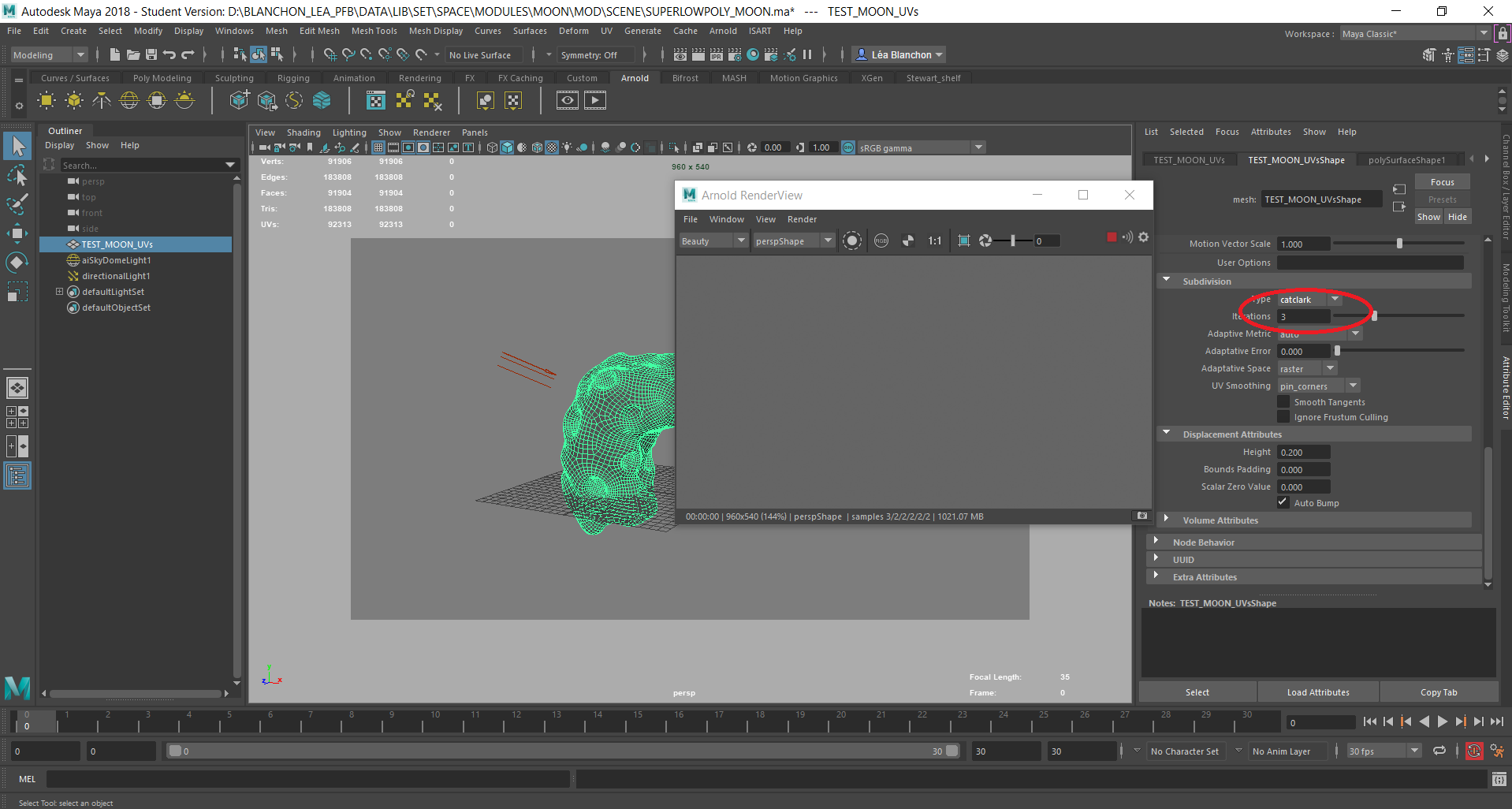 arnold render settings maya 2020