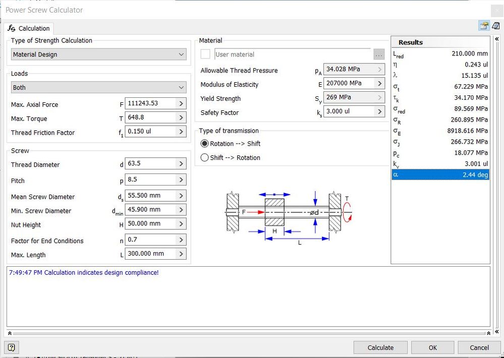 Power Screw Calculator variable for multiple threads Autodesk Community