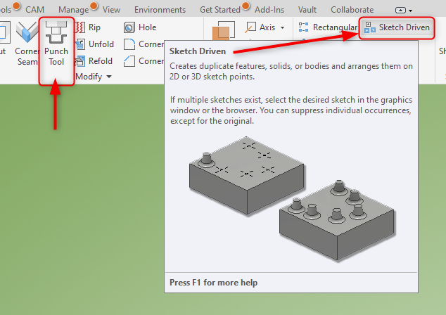 Selecting all profiles in a cut on sheet metal - Autodesk Community