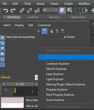 Solved: Scene Explorer UI disappear at startup and in scenes. - Autodesk  Community - 3ds Max