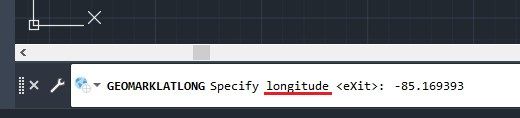 3. Enter longitude on command line.