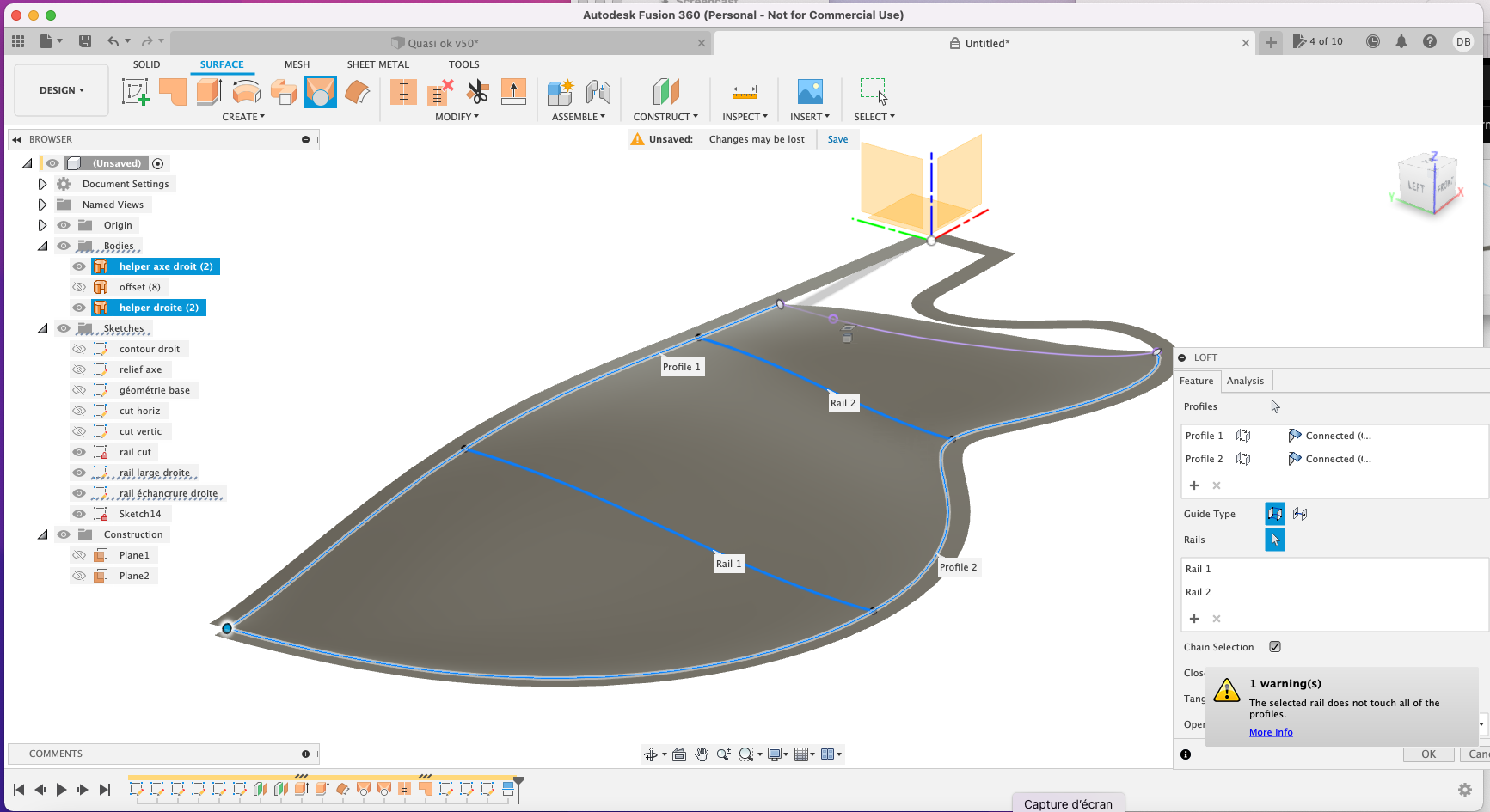 Résolu : Fusion 360 : problème de loft: peut-on fusionner 2 lignes pour ...