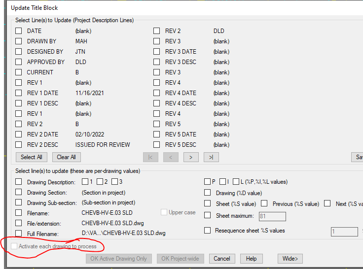 Title Block update not updating Project wide - Autodesk Community