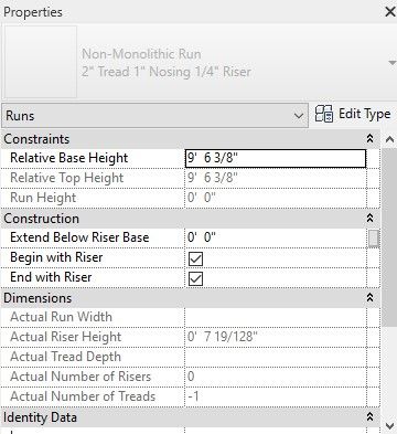 Height to top is correct, but number of risers is -1.