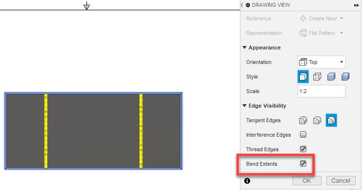 How do I show bend lines of an unfolded sheetmetal design in a drawing ...