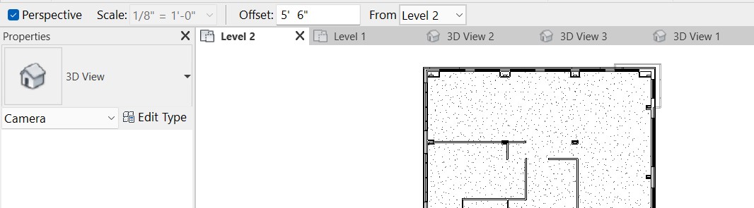Camera view wont place on upper levels and view is at odd angle ...