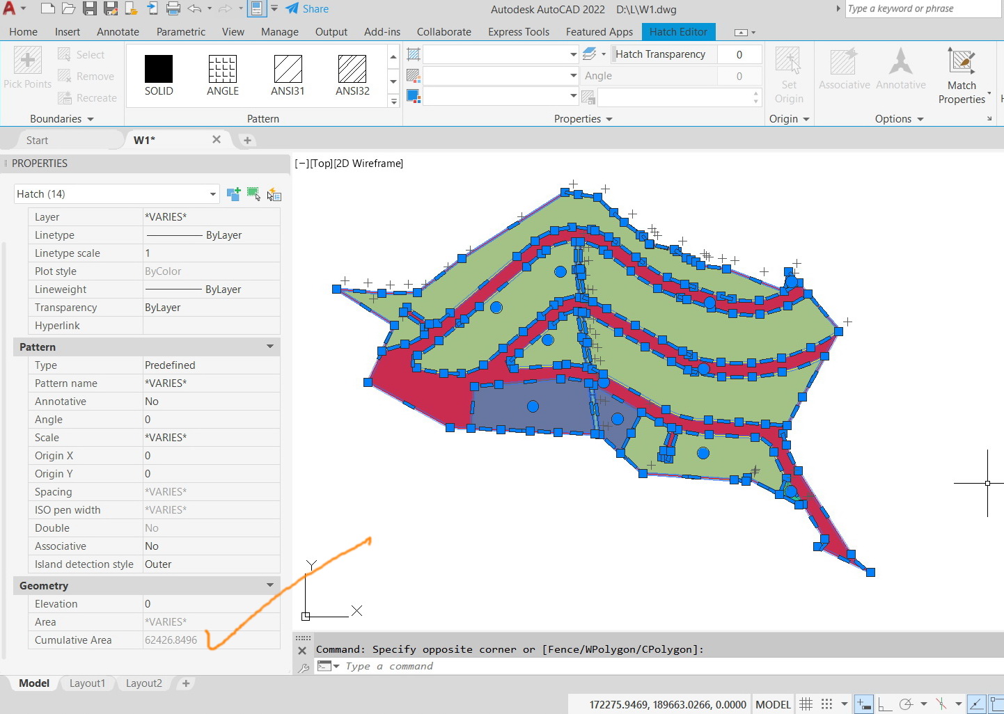 AutoCAD 2022 The “cumulative area” fails to appear for selected
