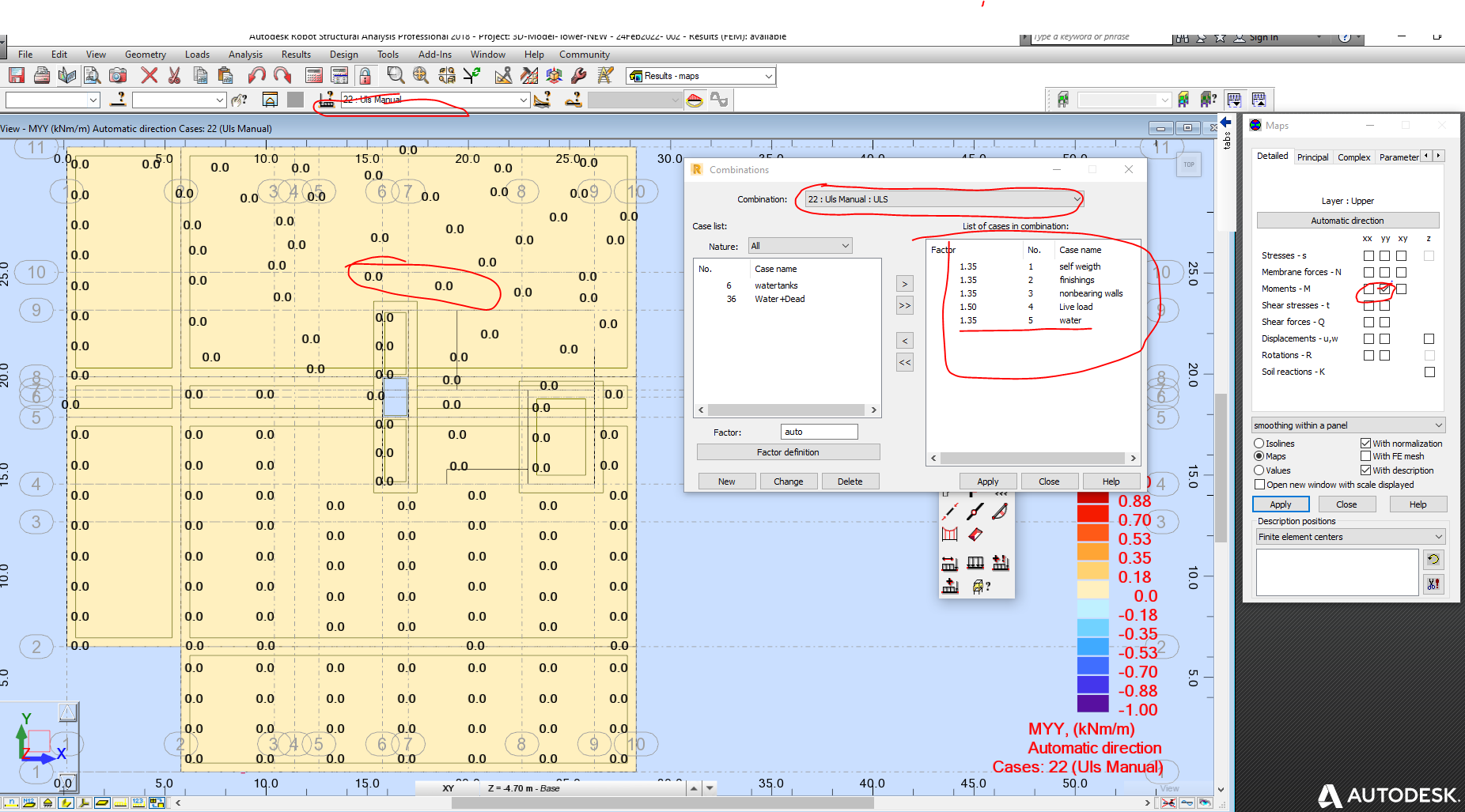 Solved: Robot Structural Analisys water pressure foundation slab and ...