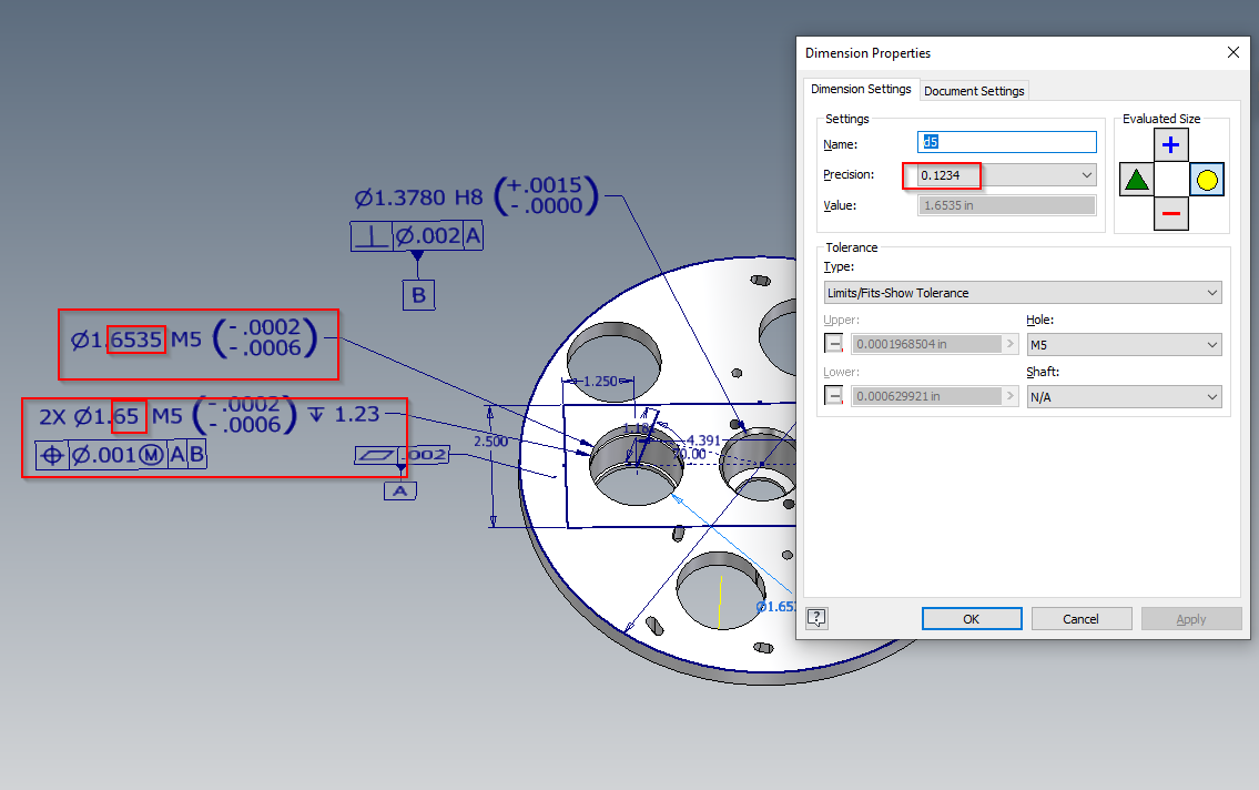 Tolerance feature precision for MBD, Hole feature - Autodesk Community