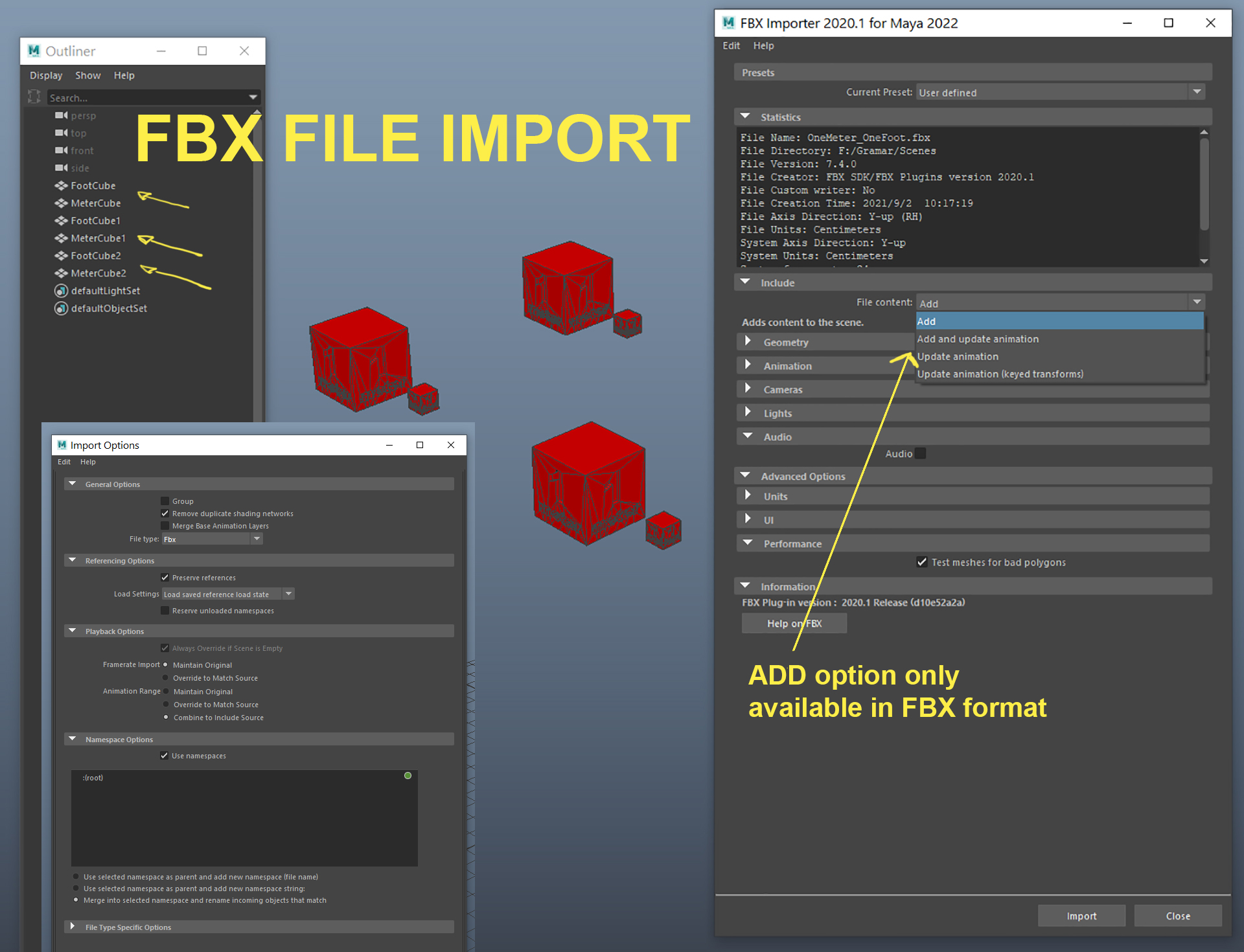 Importing a second .fbx replaces content of original .fbx - Autodesk  Community - Maya