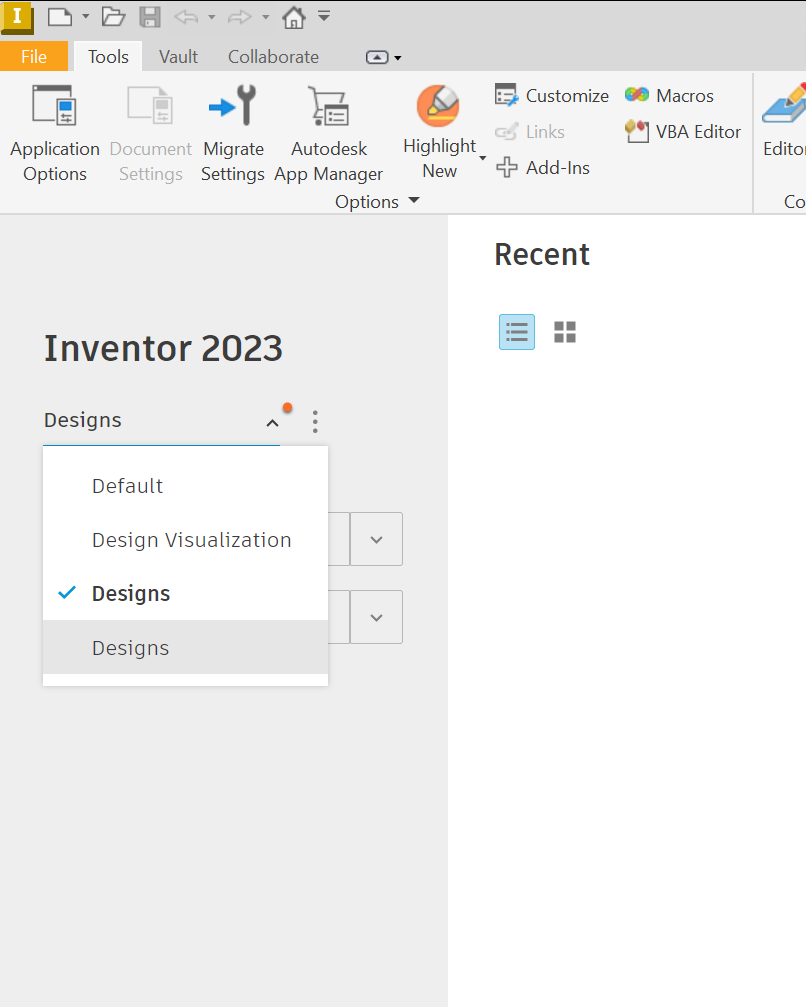IV 2023 Project File Dropdown - Autodesk Community