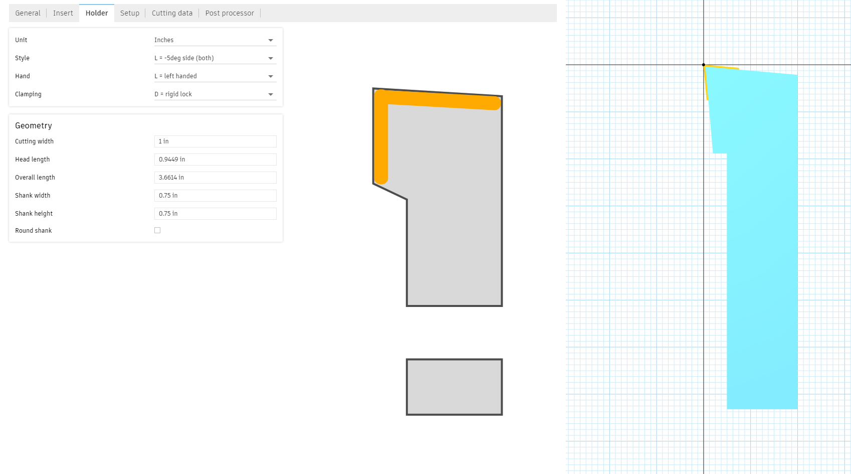 Creating custom OD turning tool holder breaks tool in tool library