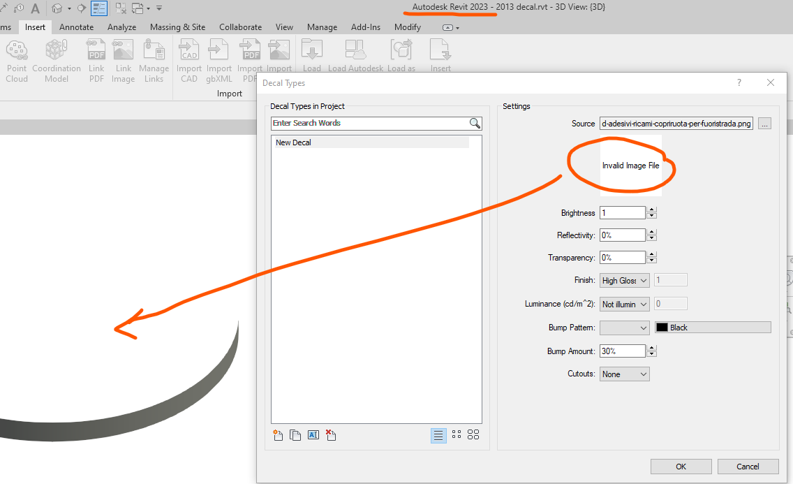 Solved: Revit 2023 Bad behavior with decal not found - Autodesk Community